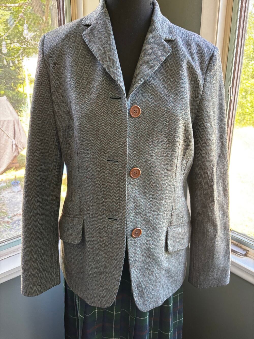 Faconnable Tweed Blazer w/ Elbow Patches